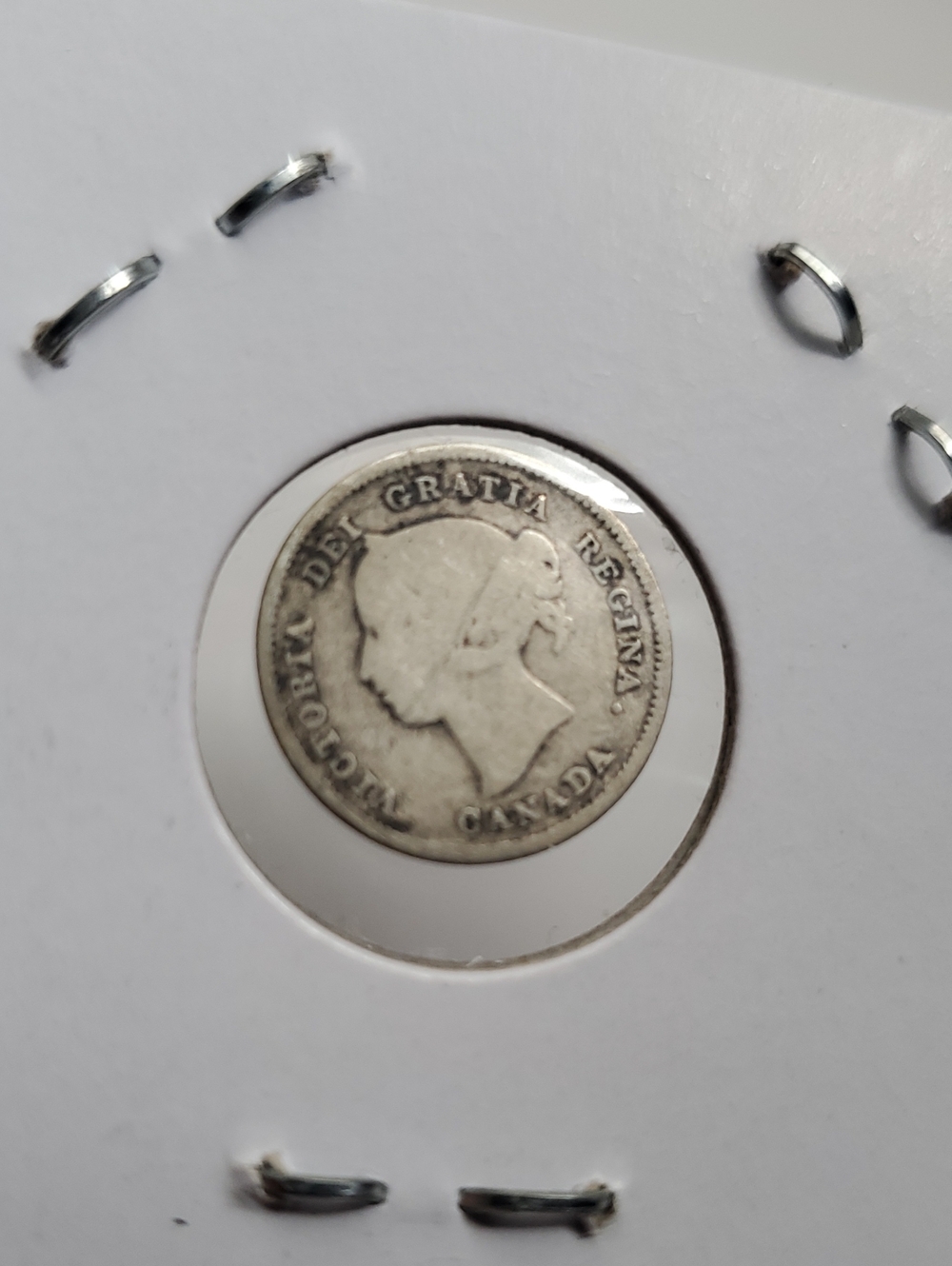 Antique 1871 Canadian 925 Silver Queen Victoria 5 Cent